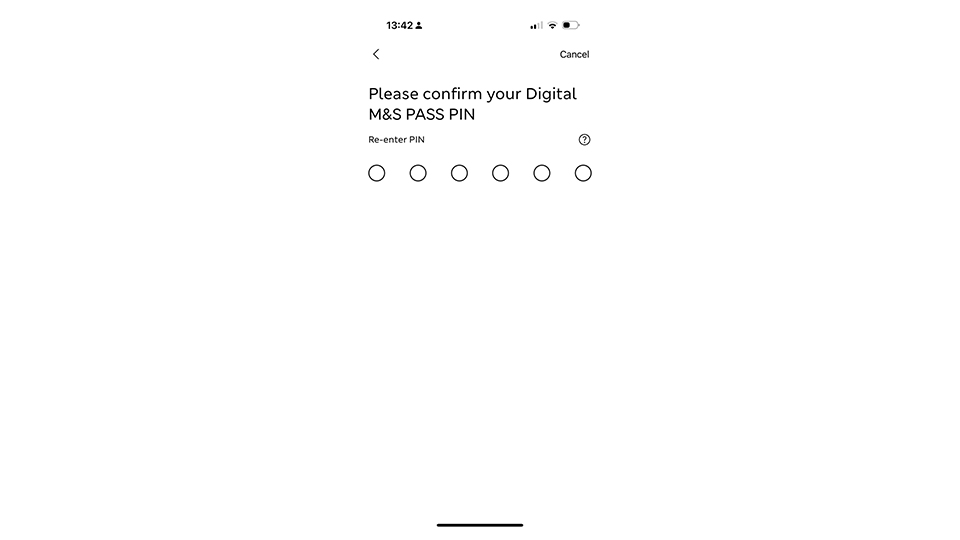 M&S Banking App confirm your Digital M&S PASS PIN