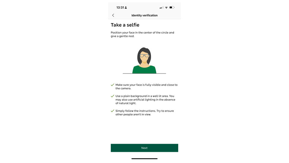 M&S Banking App take a selfie