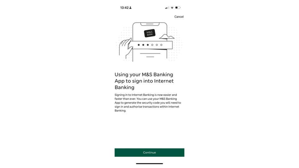 M&S Banking App how to sign in using digital PASS 