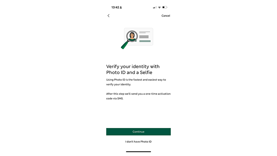 M&S Banking App verify its you with photo ID and a selfie 
