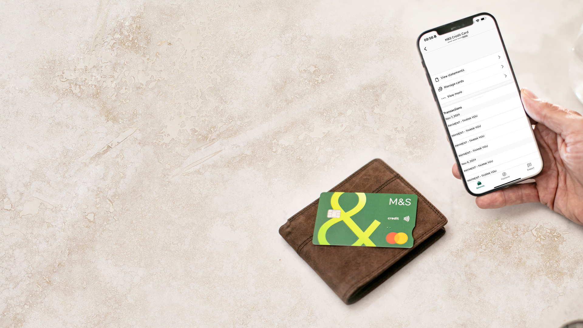 card, wallet and app