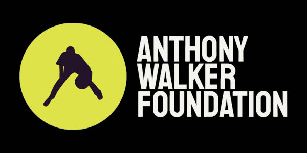 Logo for the Anthony Walker Foundation featuring a silhouette of a person playing basketball