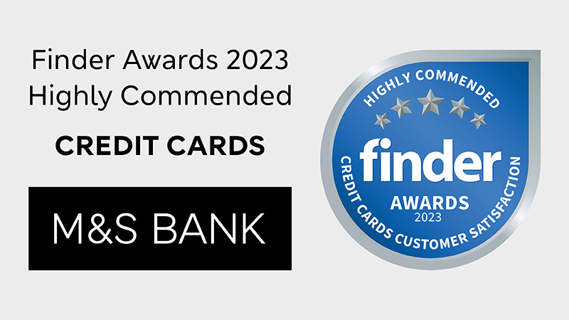 Finder Awards 2023 for credit cards, M&S Bank 5 stars highly commended