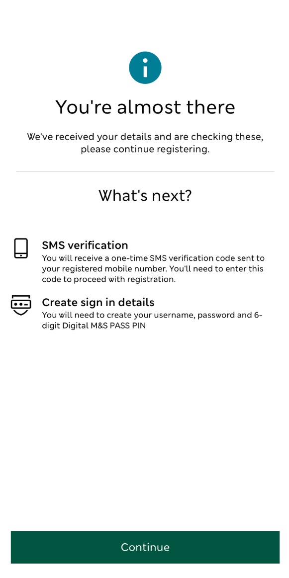 Complete screen from the app