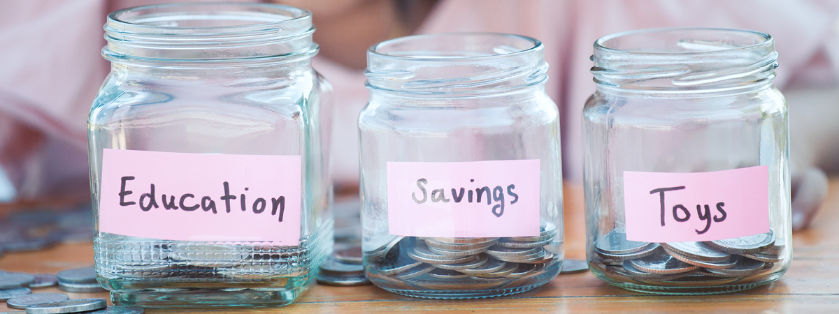 Categorised savings jars